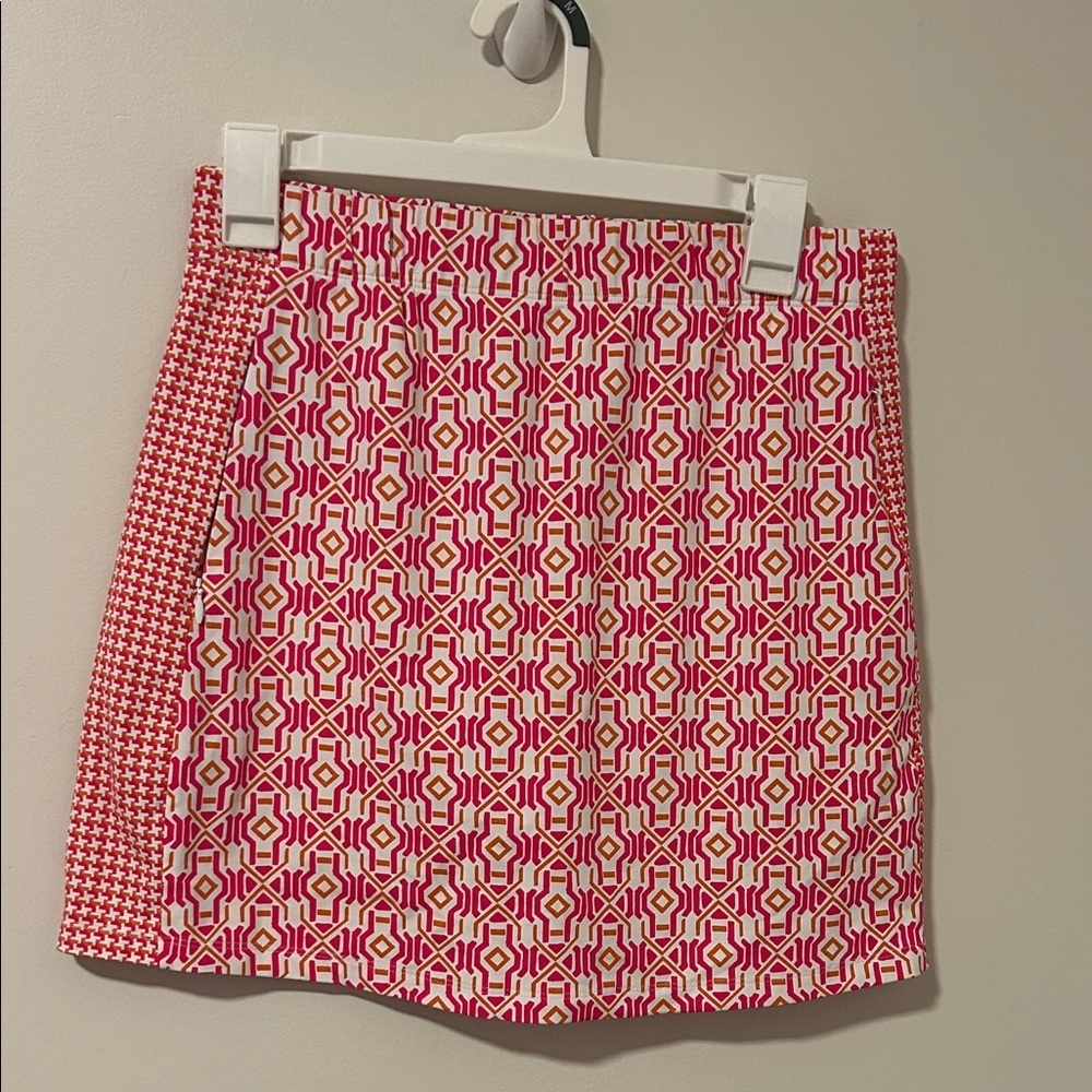 J.McLaughlin Briana Skort in Pink/Orange Mod Chain Catalina Cloth Size Small